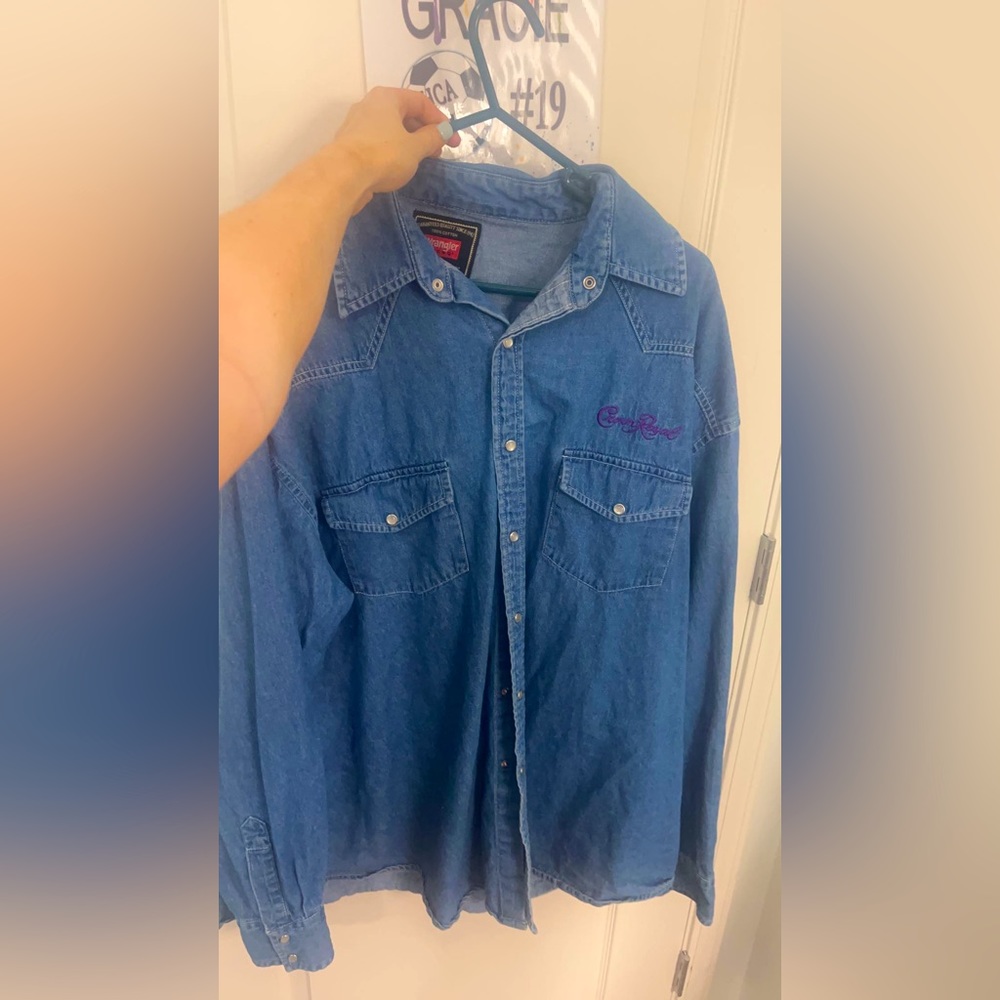 RARE VINTAGE WRANGLER CROWN ROYAL DENIM PEARLSNAP
